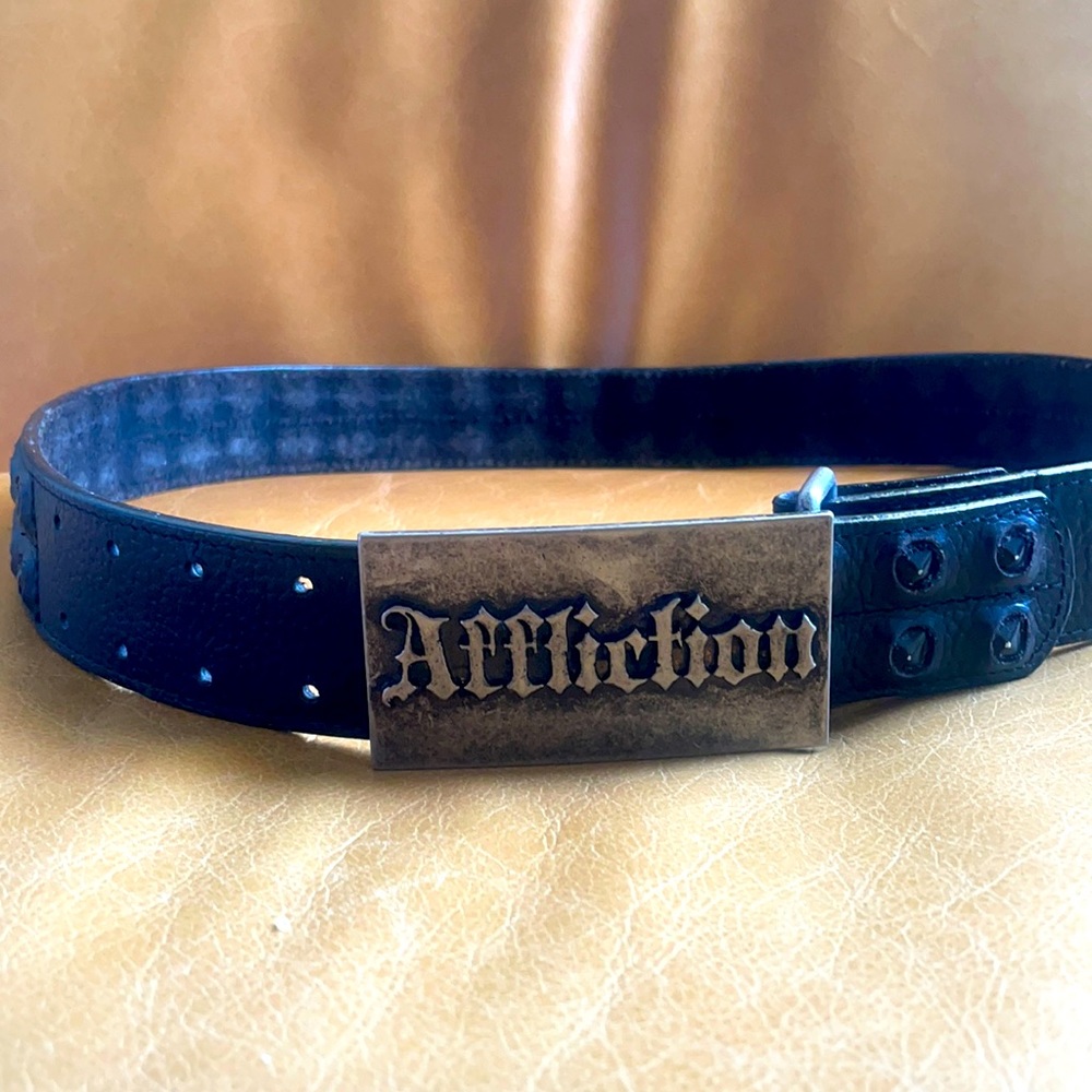 Affliction genuine leather large belt